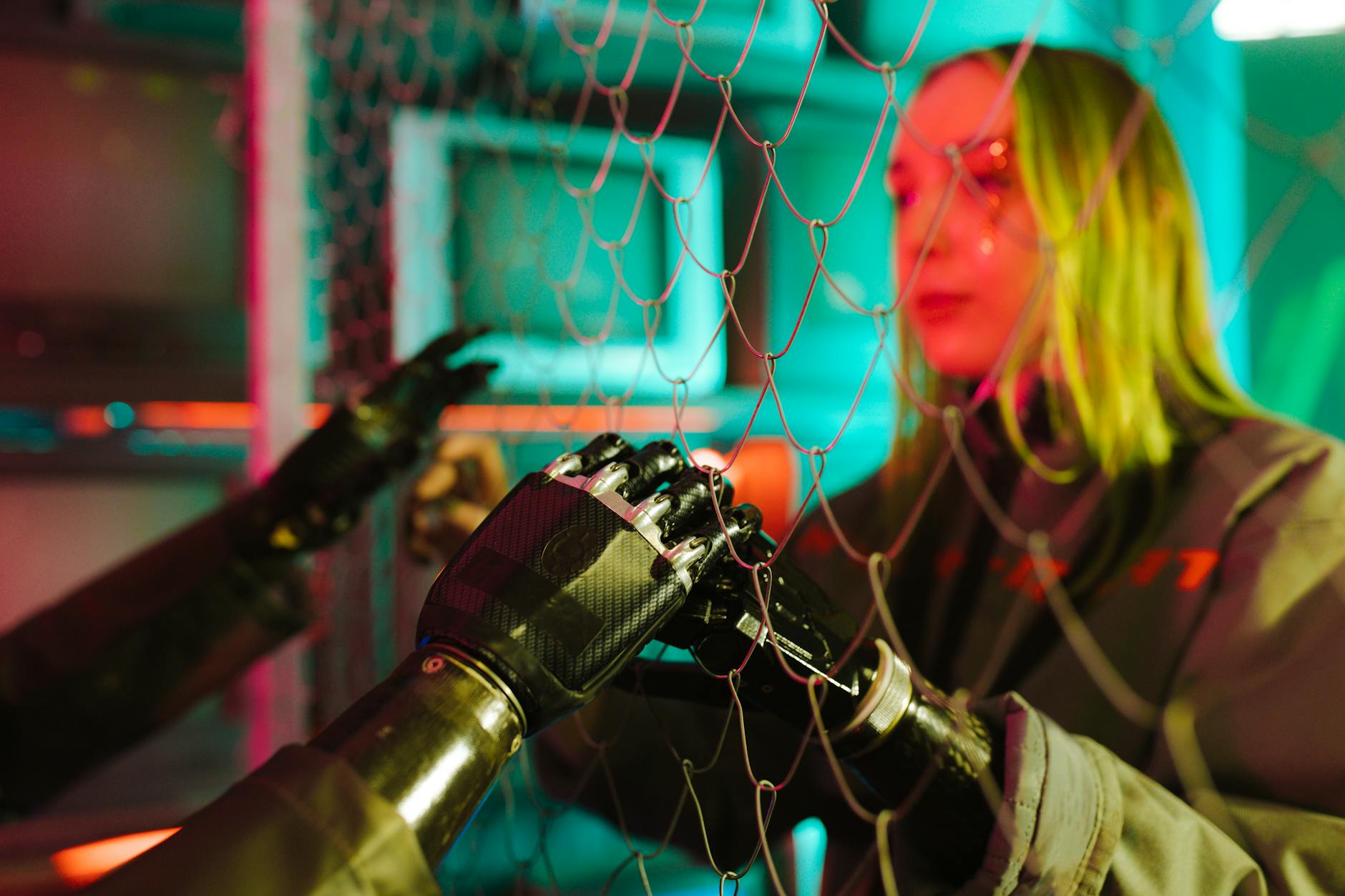 A conceptual image depicting AI interacting with humans in a societal setting. — AI rights debate