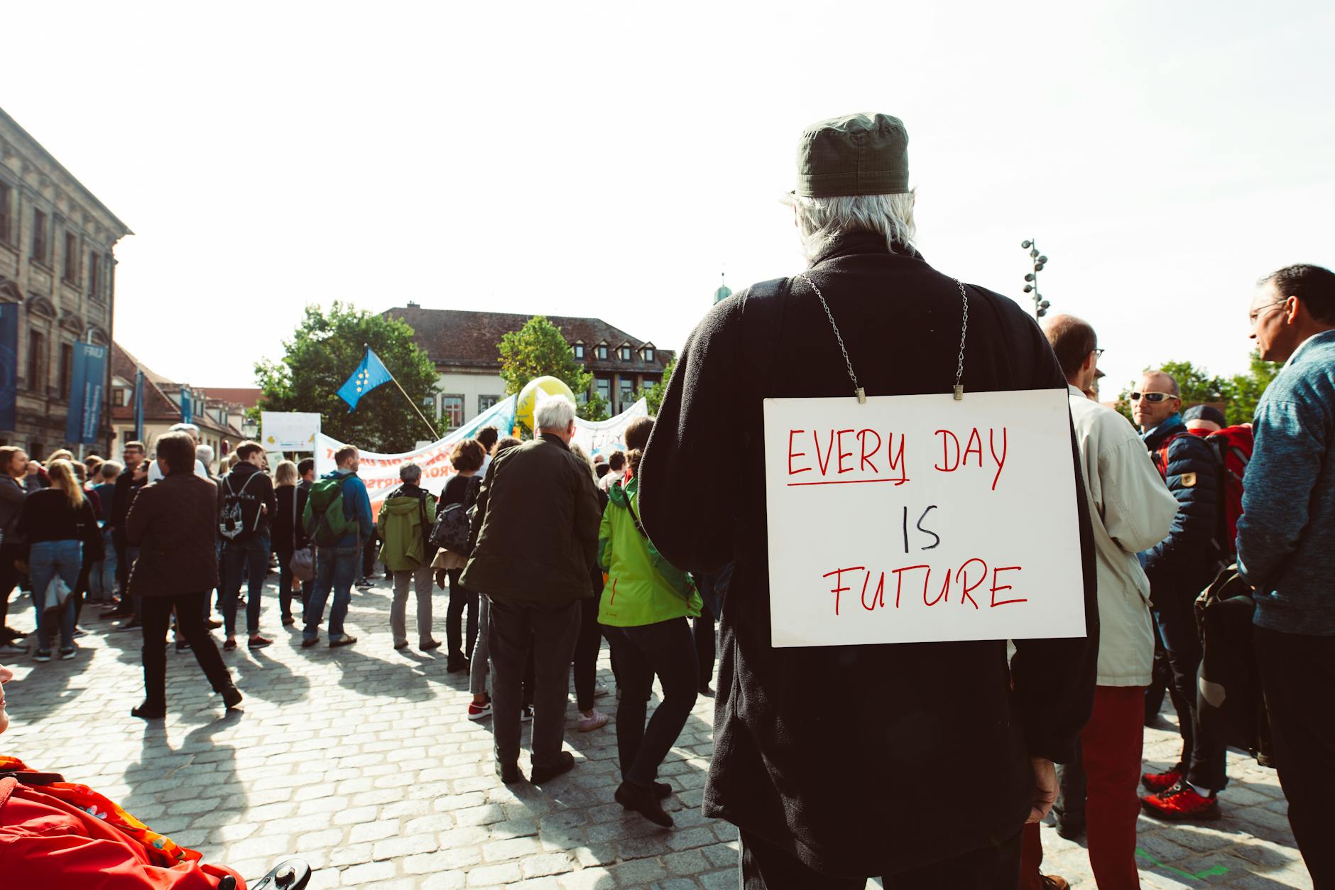 A photo of a community event focused on sustainable living and climate advocacy. — climate change solutions