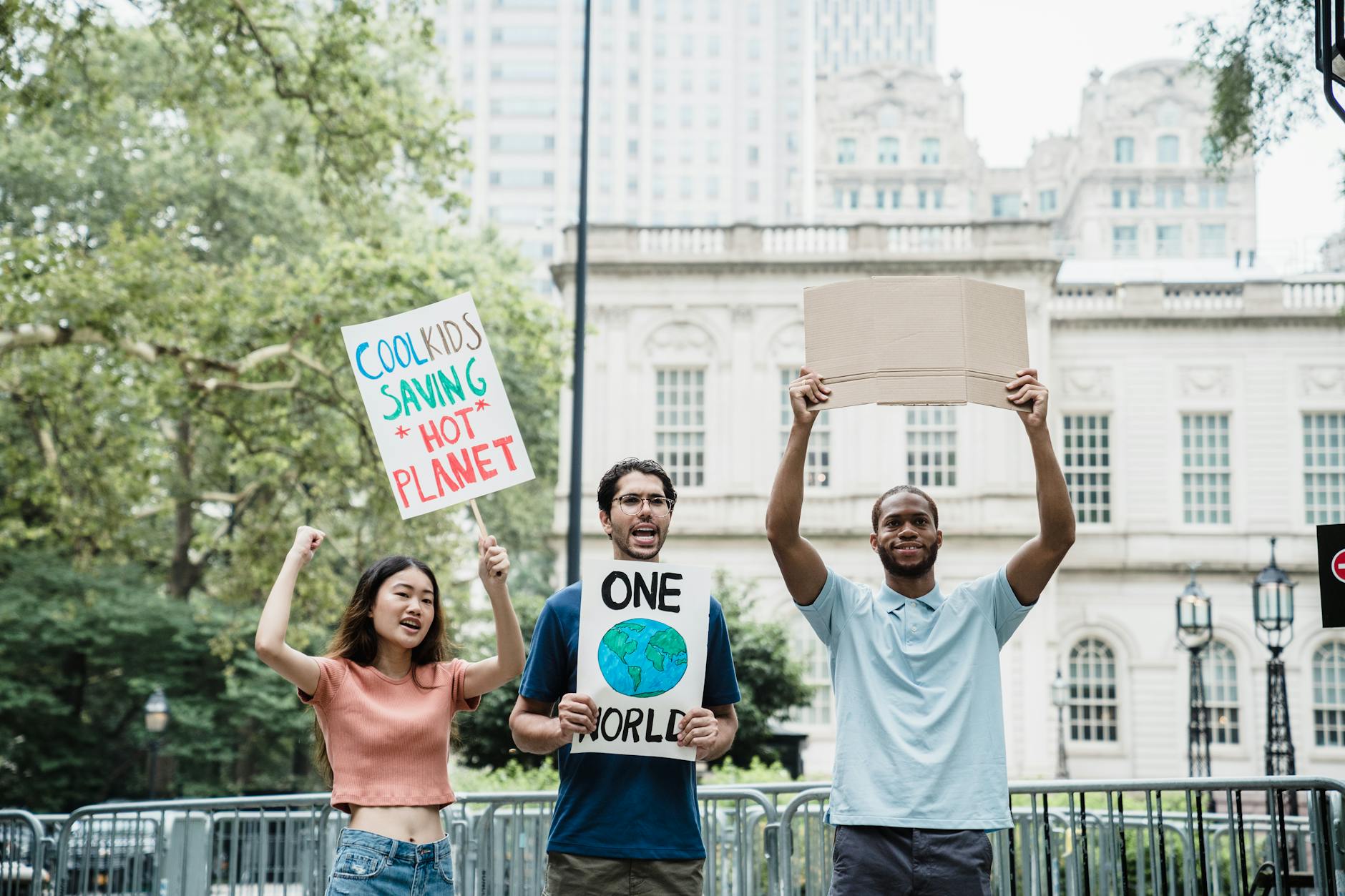 Image showing a diverse group of people debating climate change — climate change debate