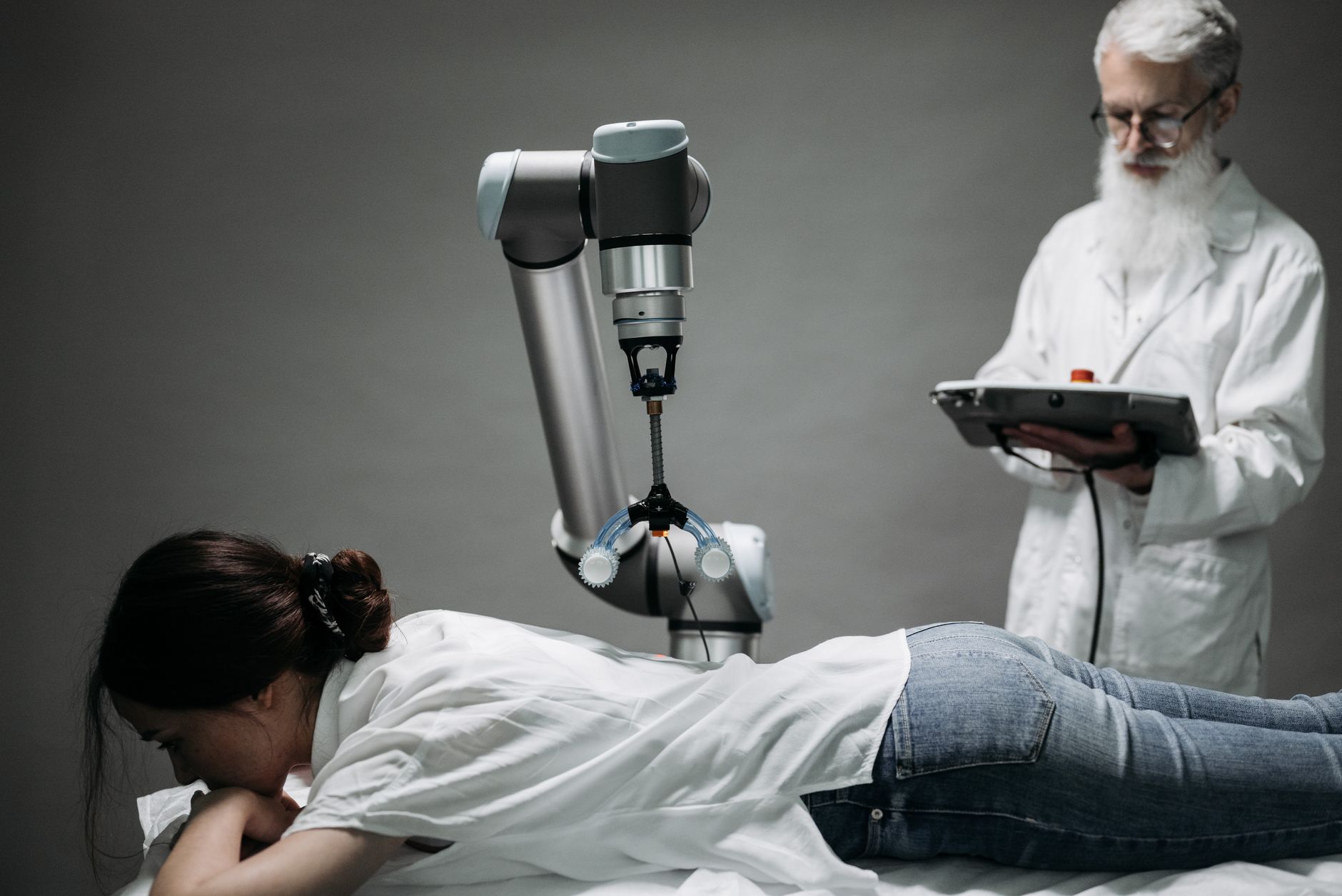 A conceptual image of robotics in healthcare, showcasing positive applications of AI. — AI danger debate