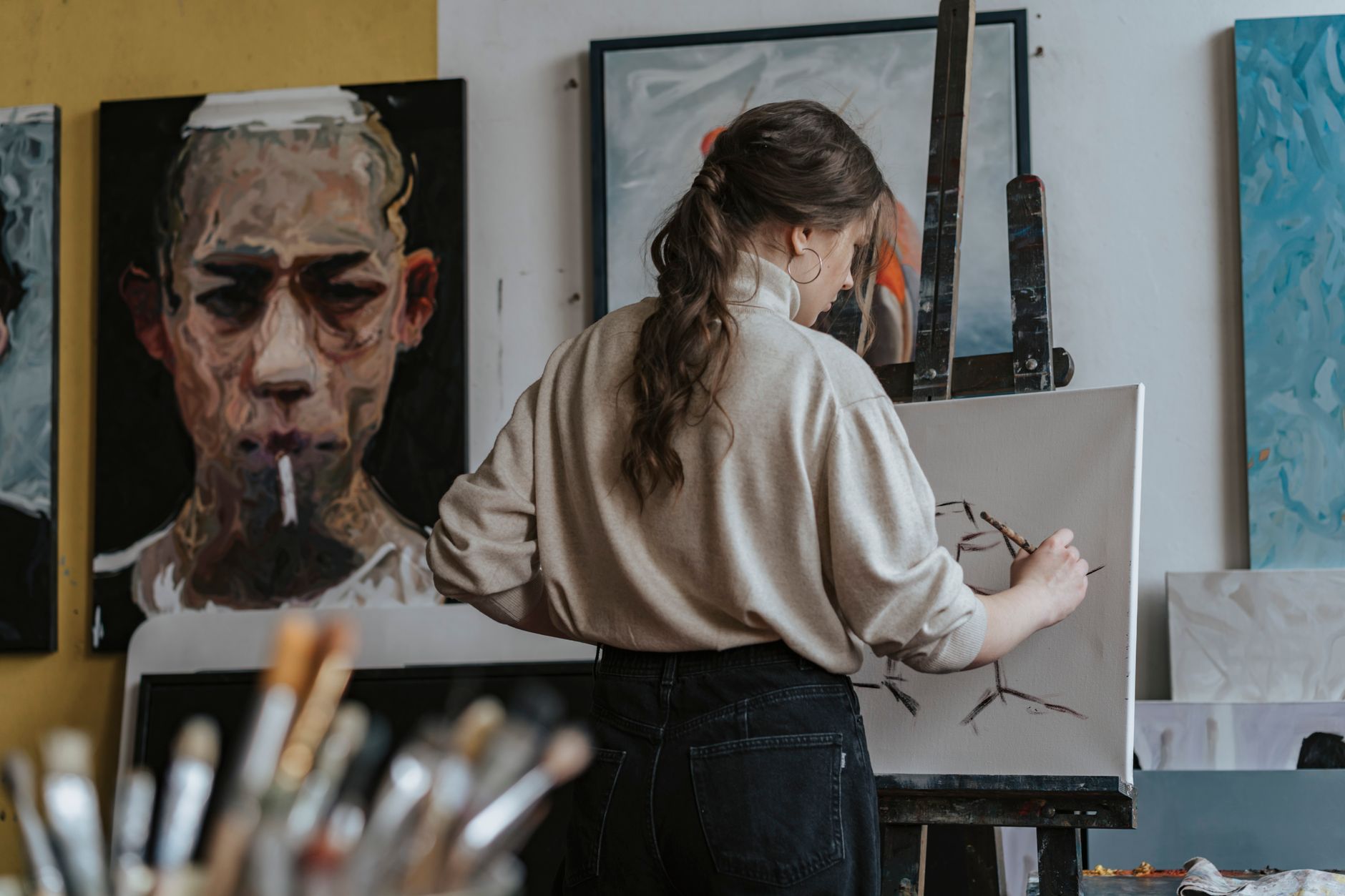 A side-by-side comparison of traditional art and AI art. — AI creativity debate