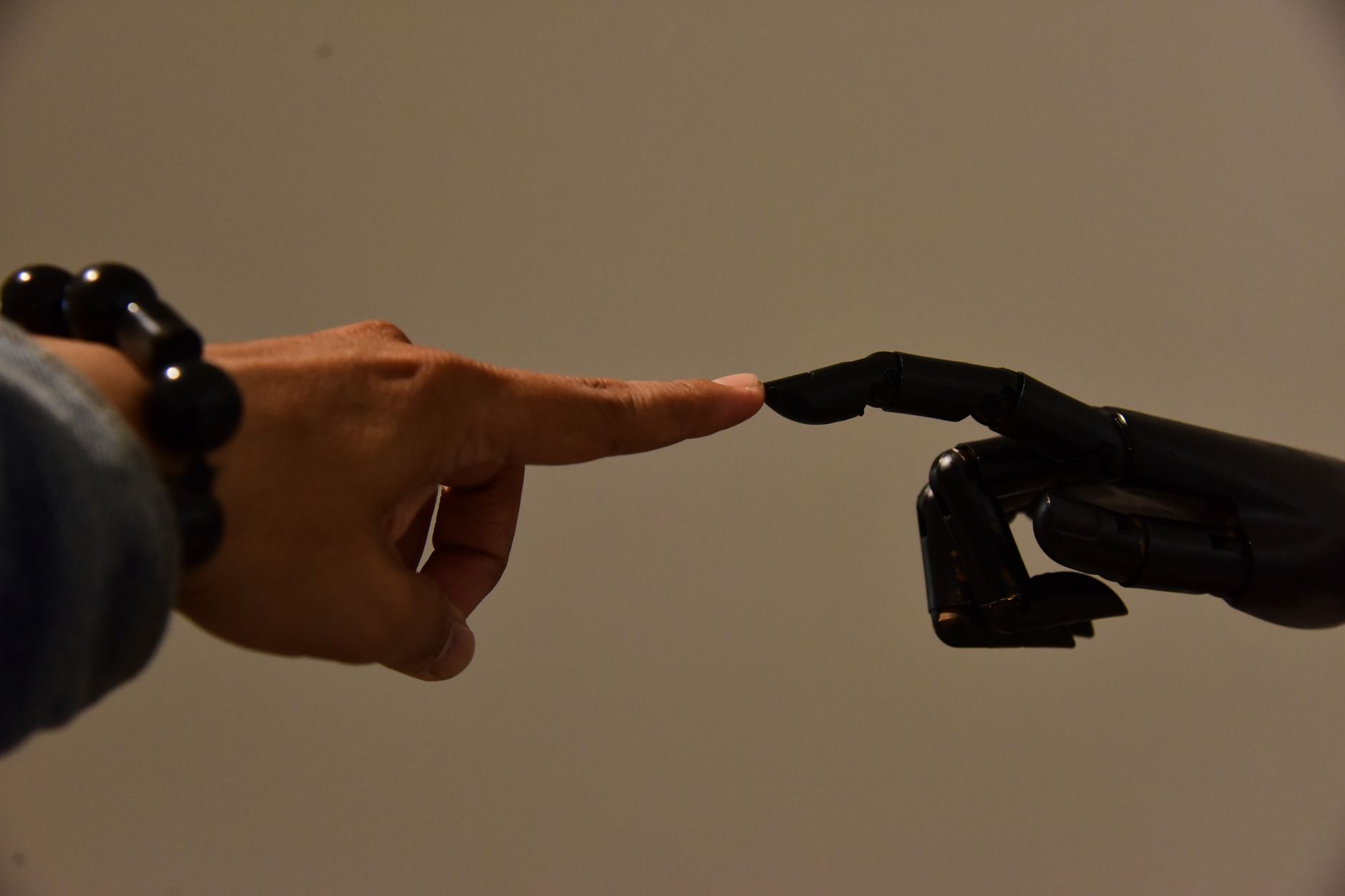 A visual representation of a future workplace integrating AI and robotics. — automation debate