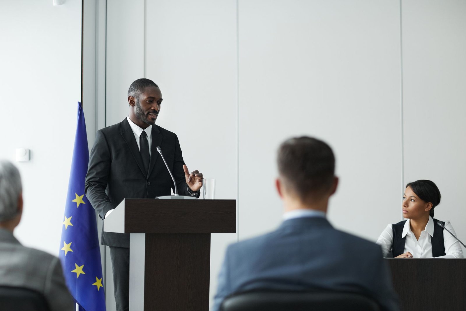 A photo of a mock debate session demonstrating active listening skills. — debate tactics