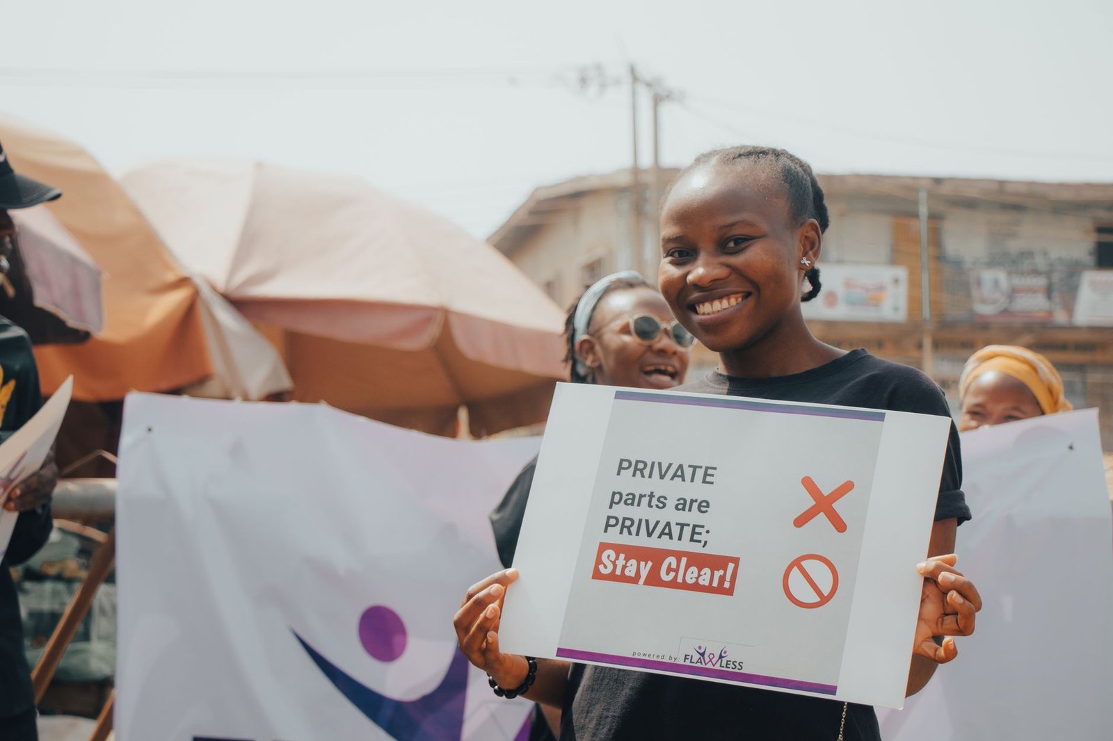 A photo of a protest advocating for privacy rights, highlighting public sentiment on the privacy debate.