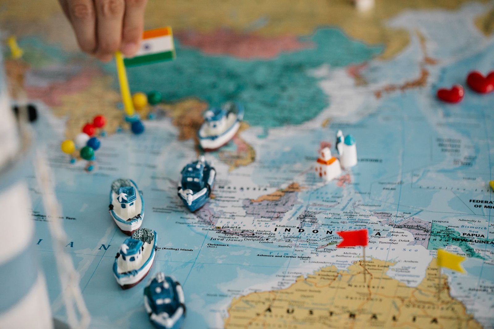 A world map showing trade routes to illustrate the globalization impact.