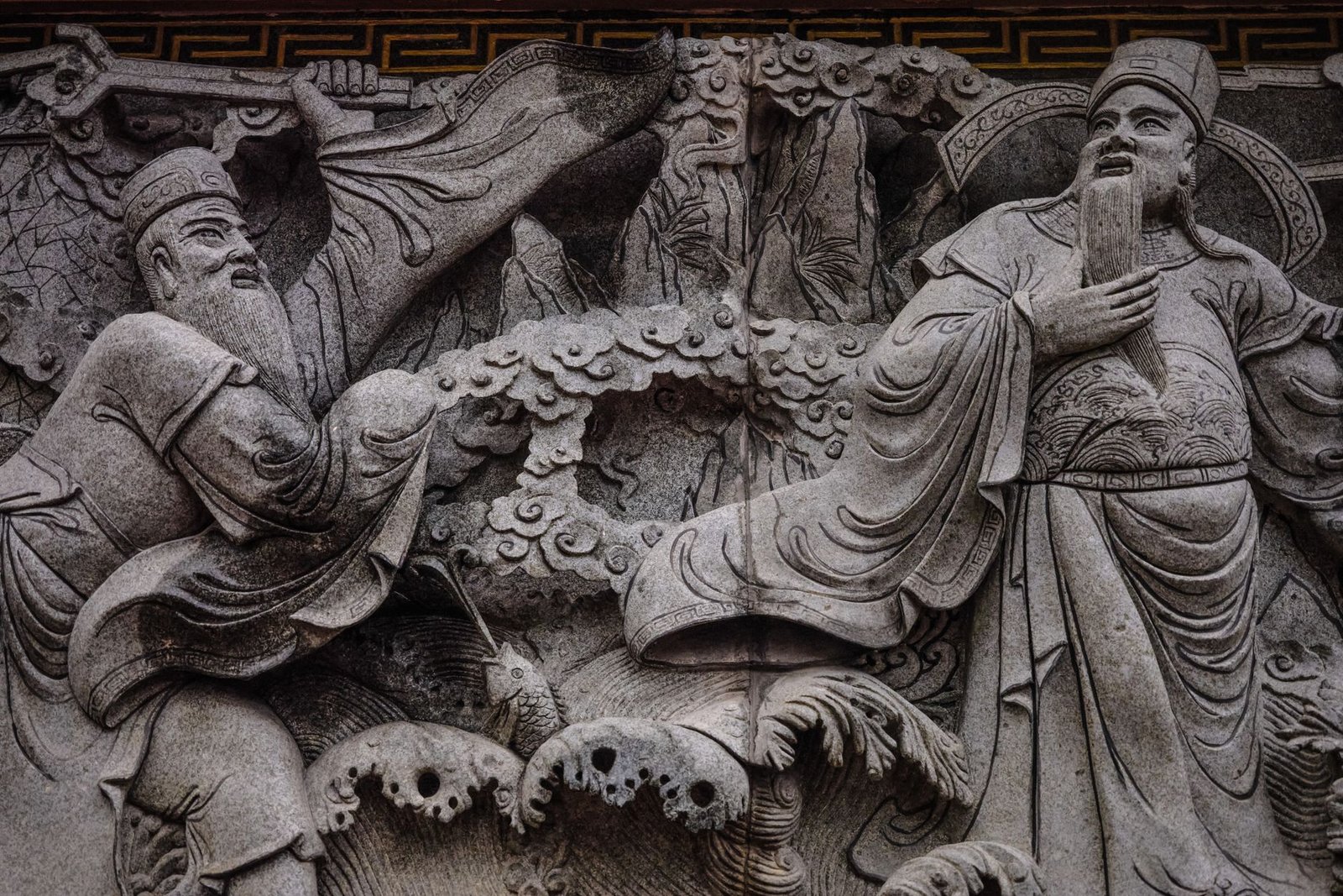 An illustration depicting various historical figures involved in controversial debates