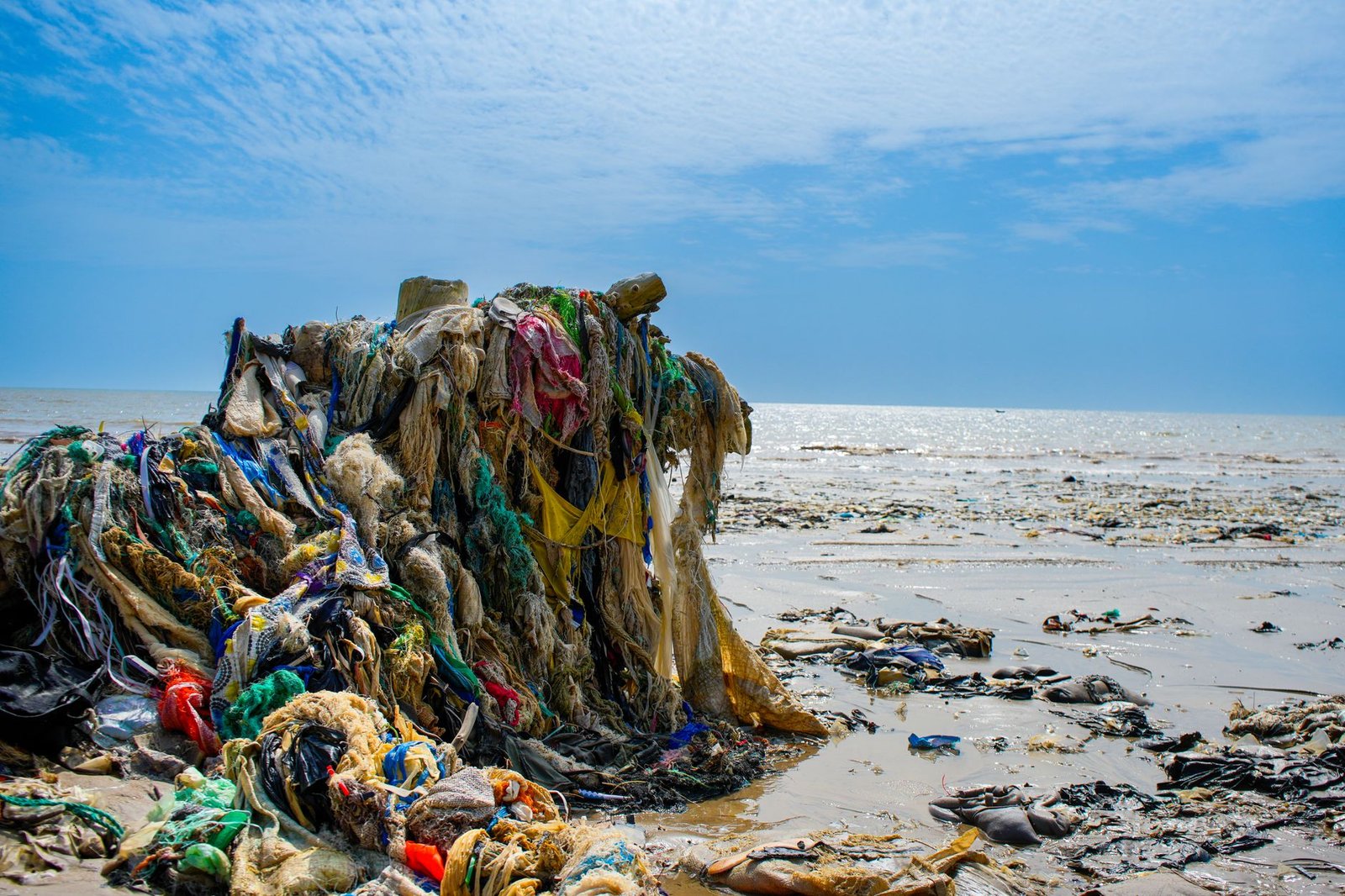 An infographic showing the lifecycle of fast fashion garments, highlighting environmental impacts at each stage.
