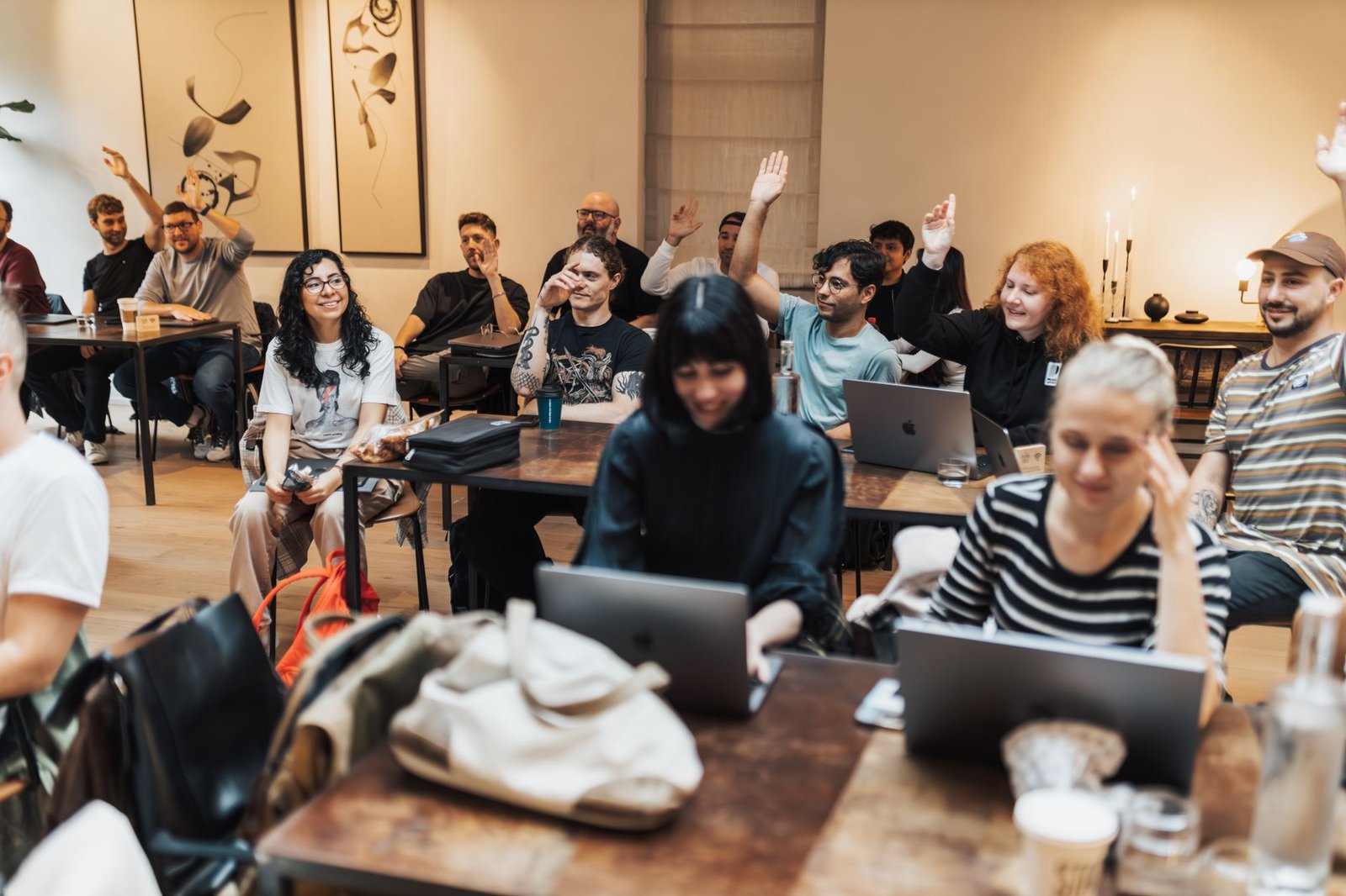 A photo of a community meeting discussing universal basic income initiatives, emphasizing public engagement.