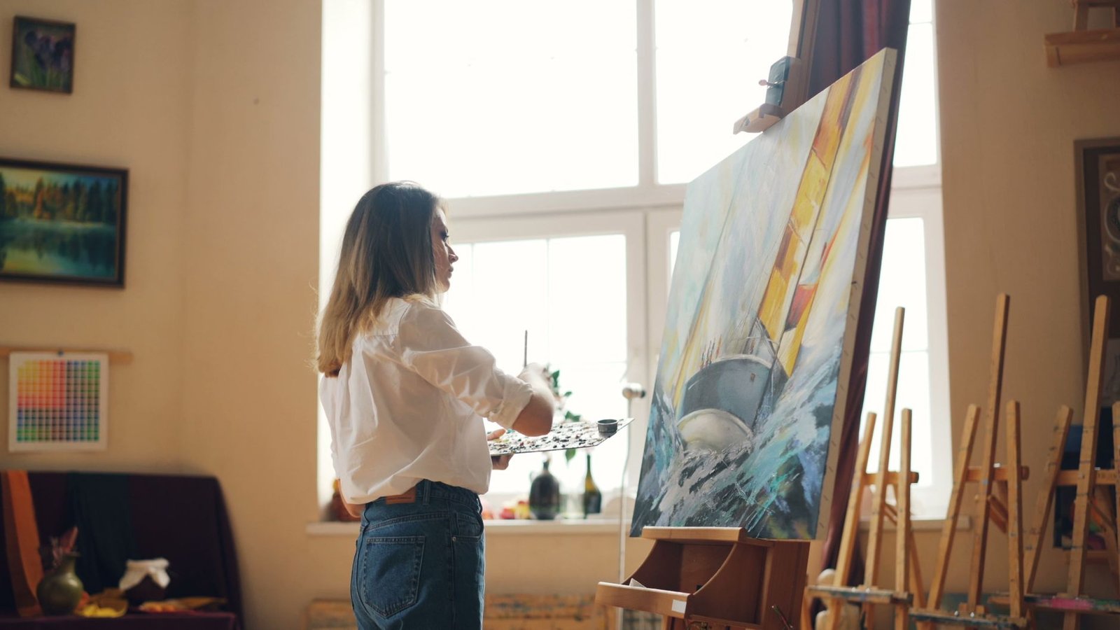 A side-by-side comparison of a traditional painting and an AI generated artwork to highlight differences. — AI vs human …