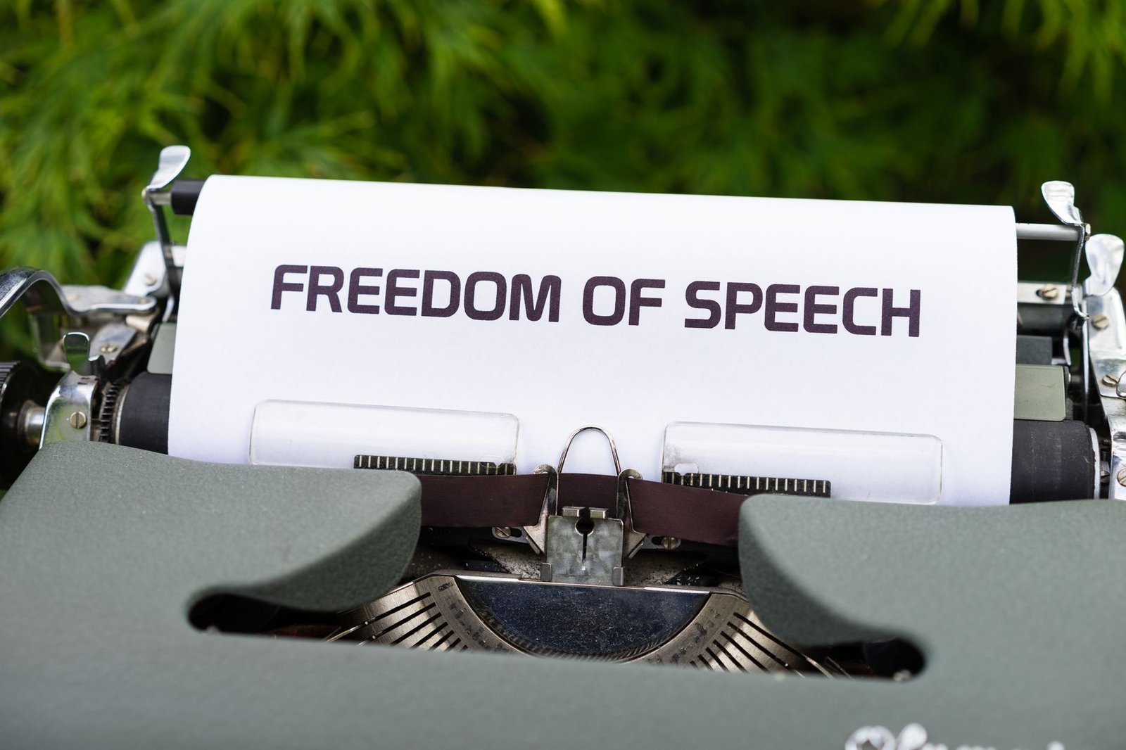 An infographic showing the definition of freedom of speech and its key components.
