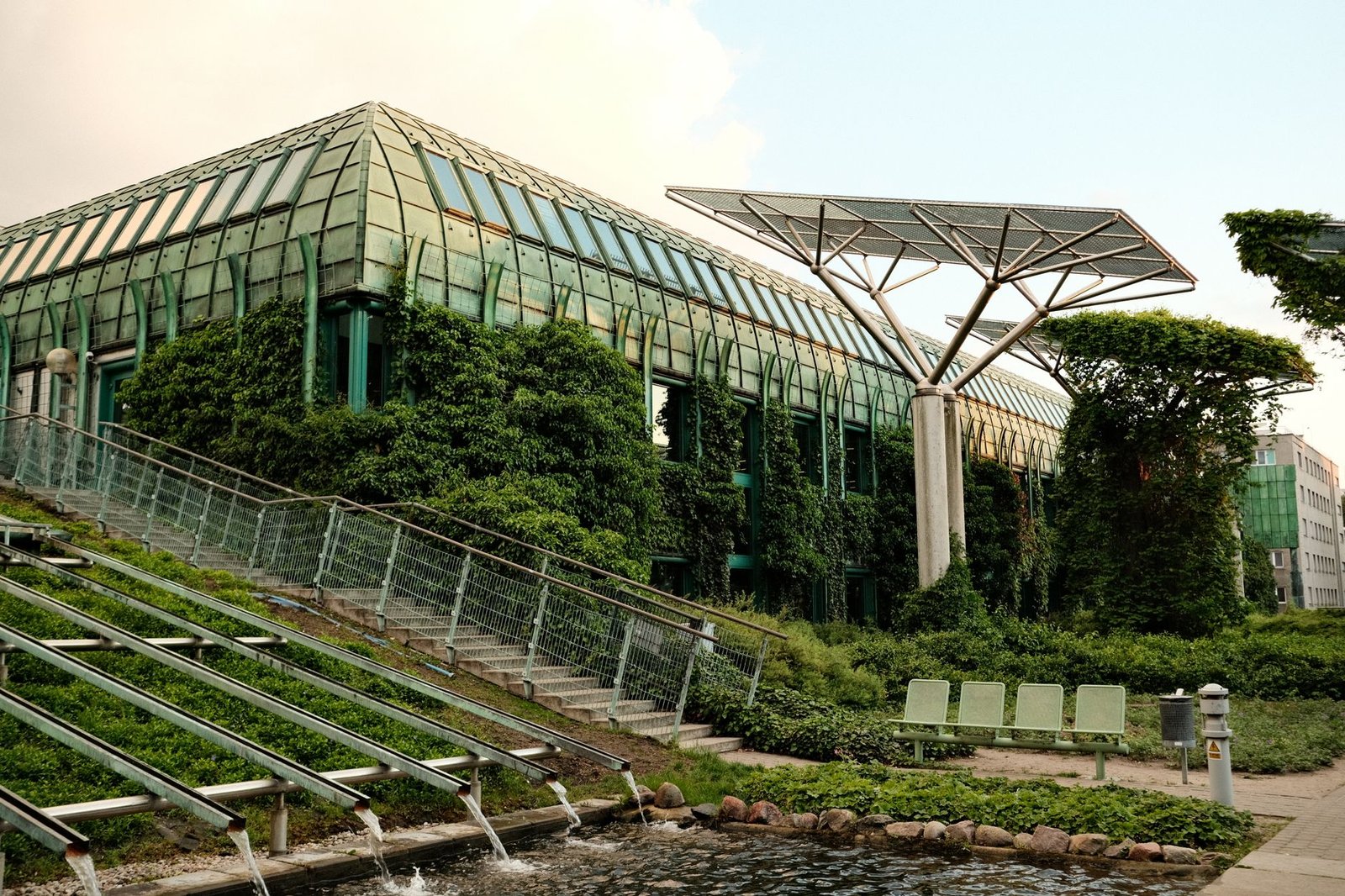 Photograph of a sustainable city with green technologies integrated into urban planning. — sustainability debate